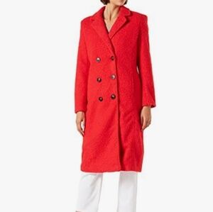 ONLY SOFT BOUCLÉ FABRIC LONG COAT SIZE SMALL